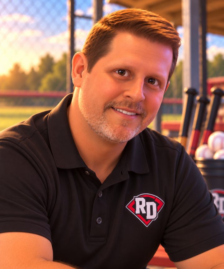 Cartoon portrait of Ricky Bennett at the ballpark